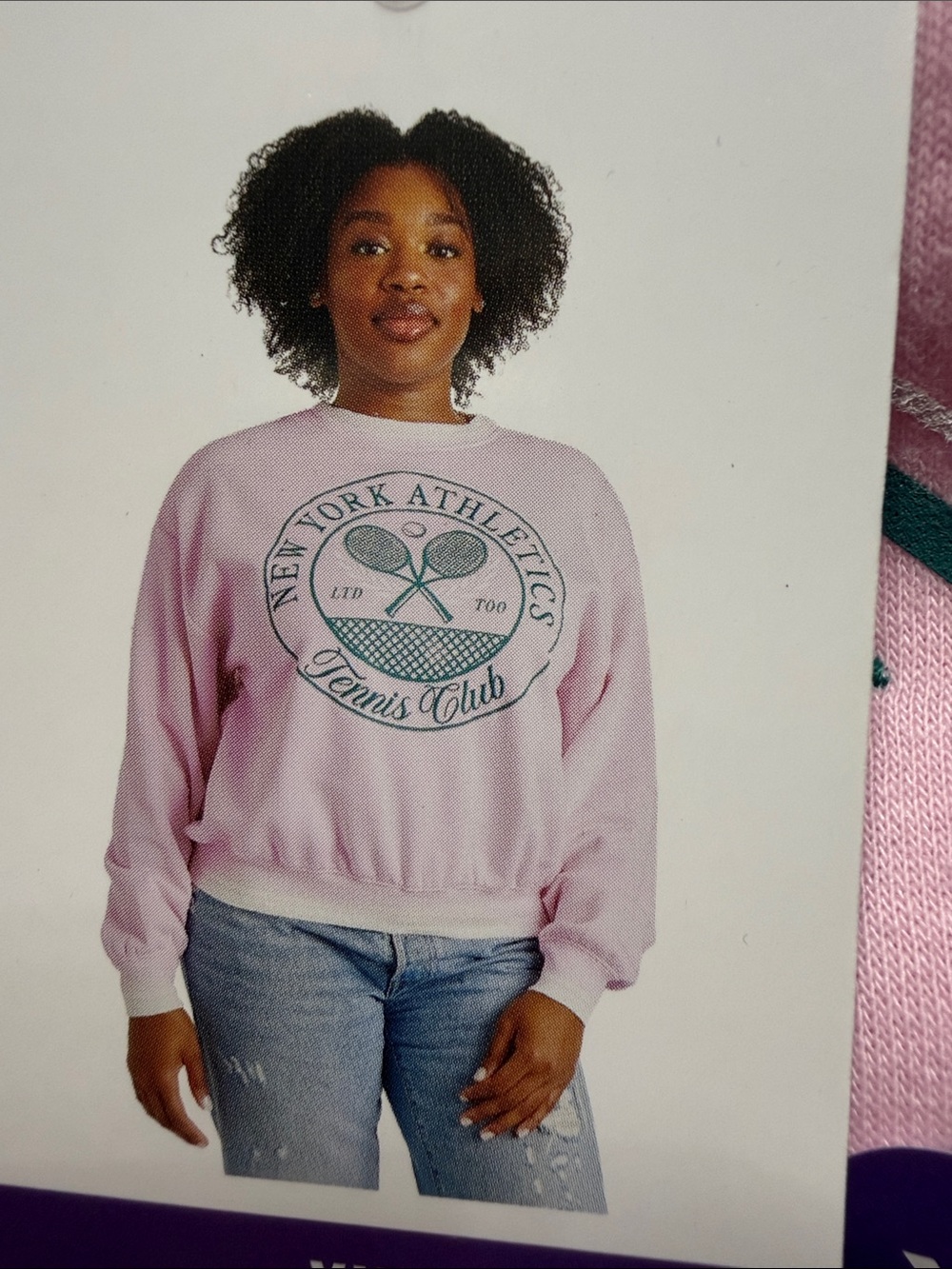 Limited Too Pink New York Athletic Tennis Club Graphic Sweatshirt XXL NWT